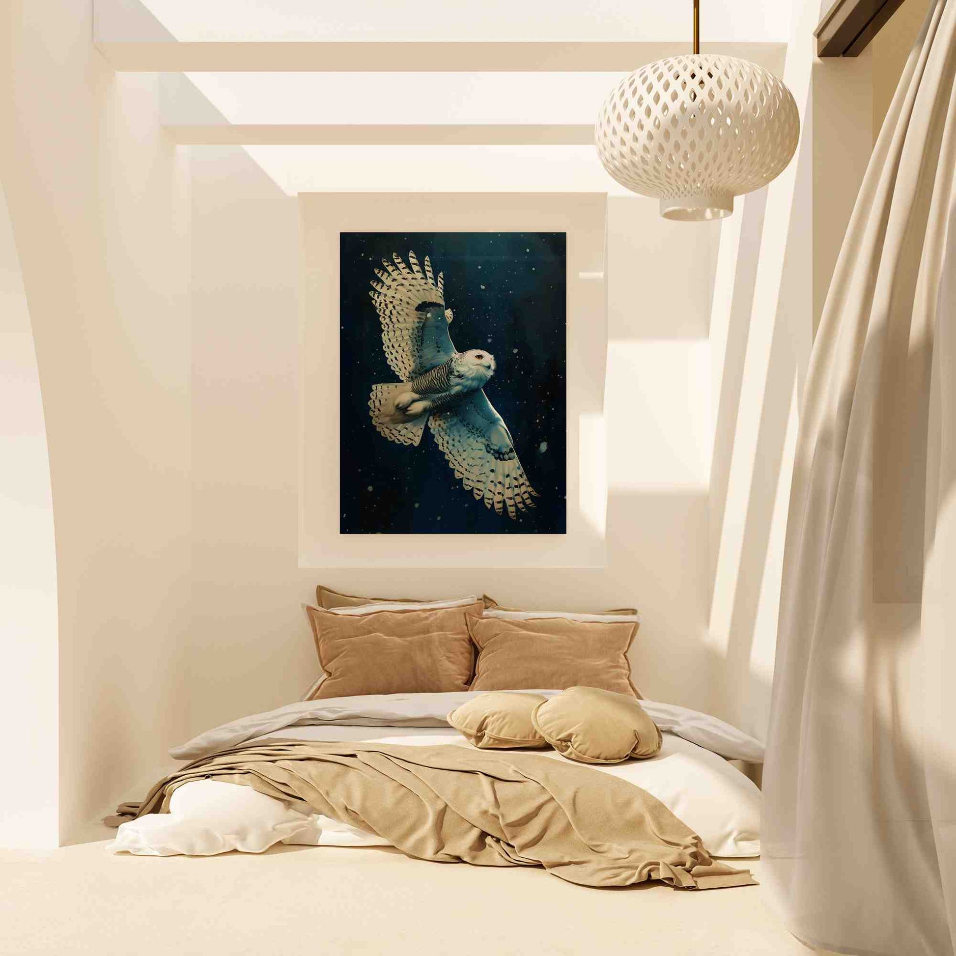 Snow Owl in Flight - Bird Canvas Print
