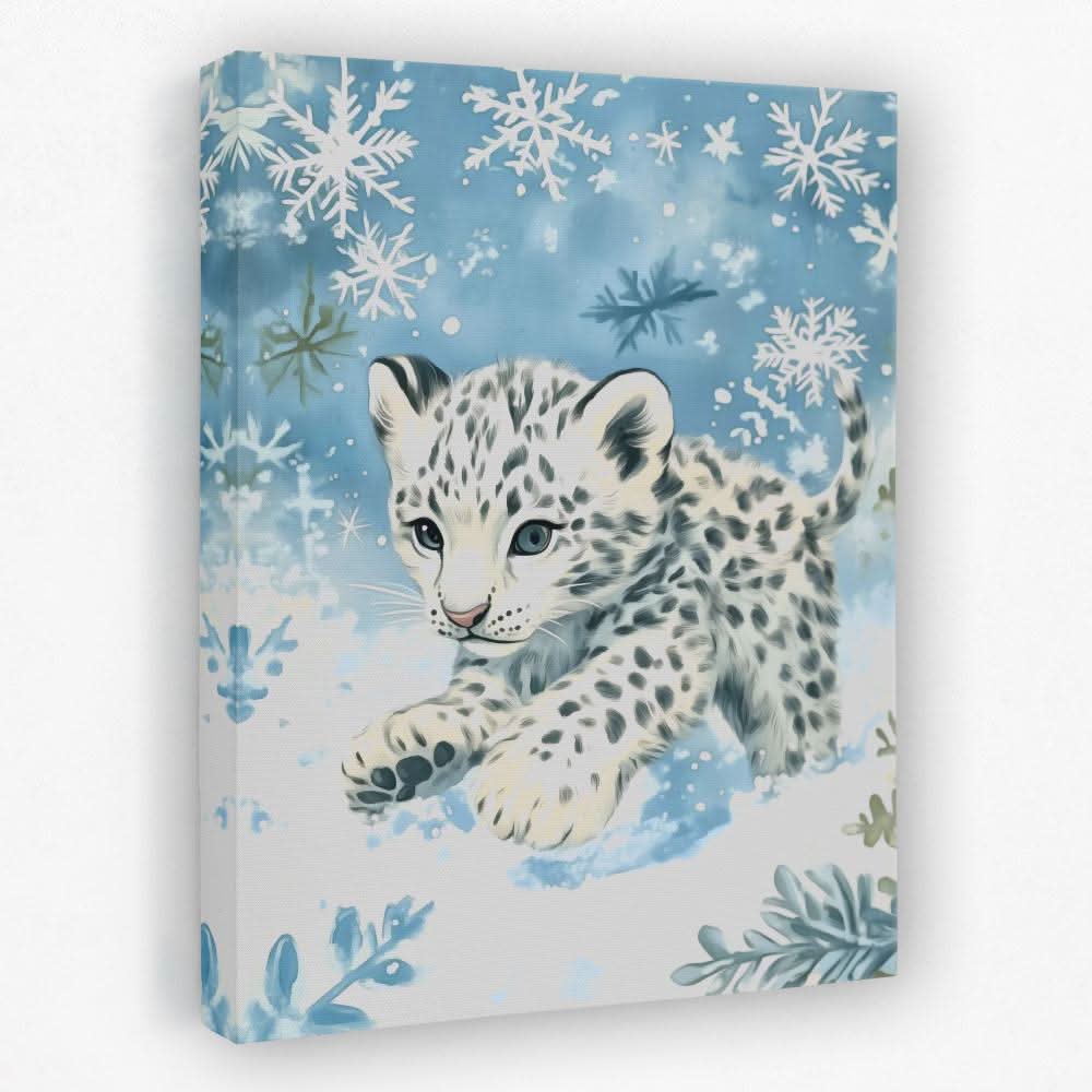 Snowflake Hunter Leopard - Animals Canvas Wall Art