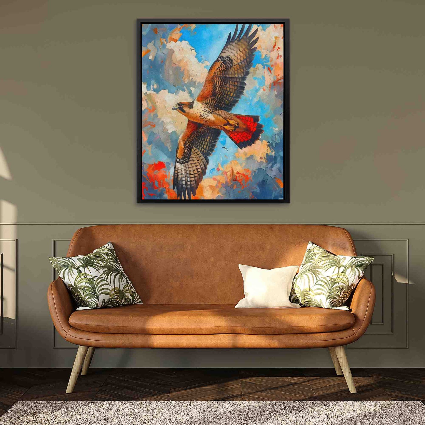 Soaring Red Hawk - Canvas Wall Art