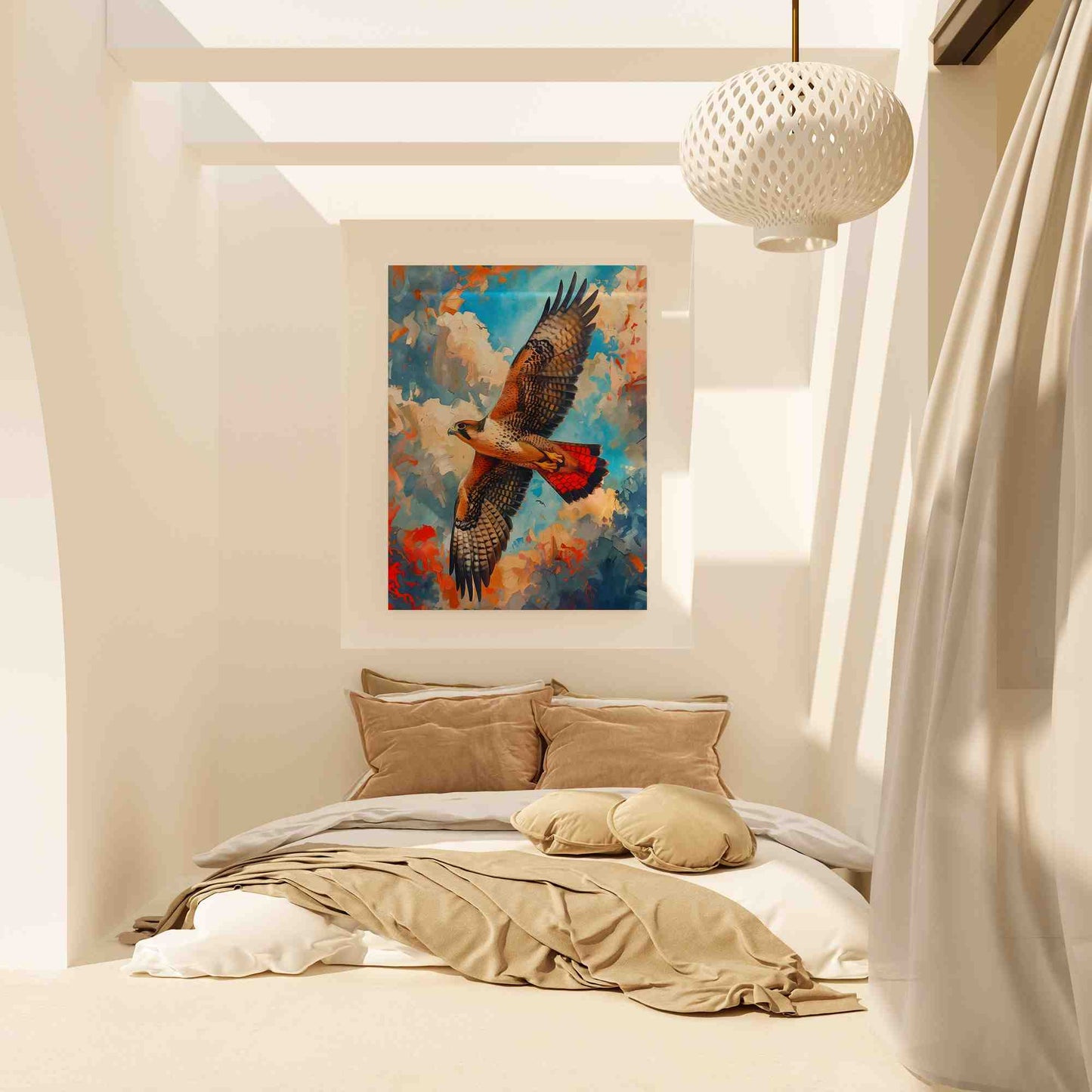 Soaring Red Hawk - Animals Art