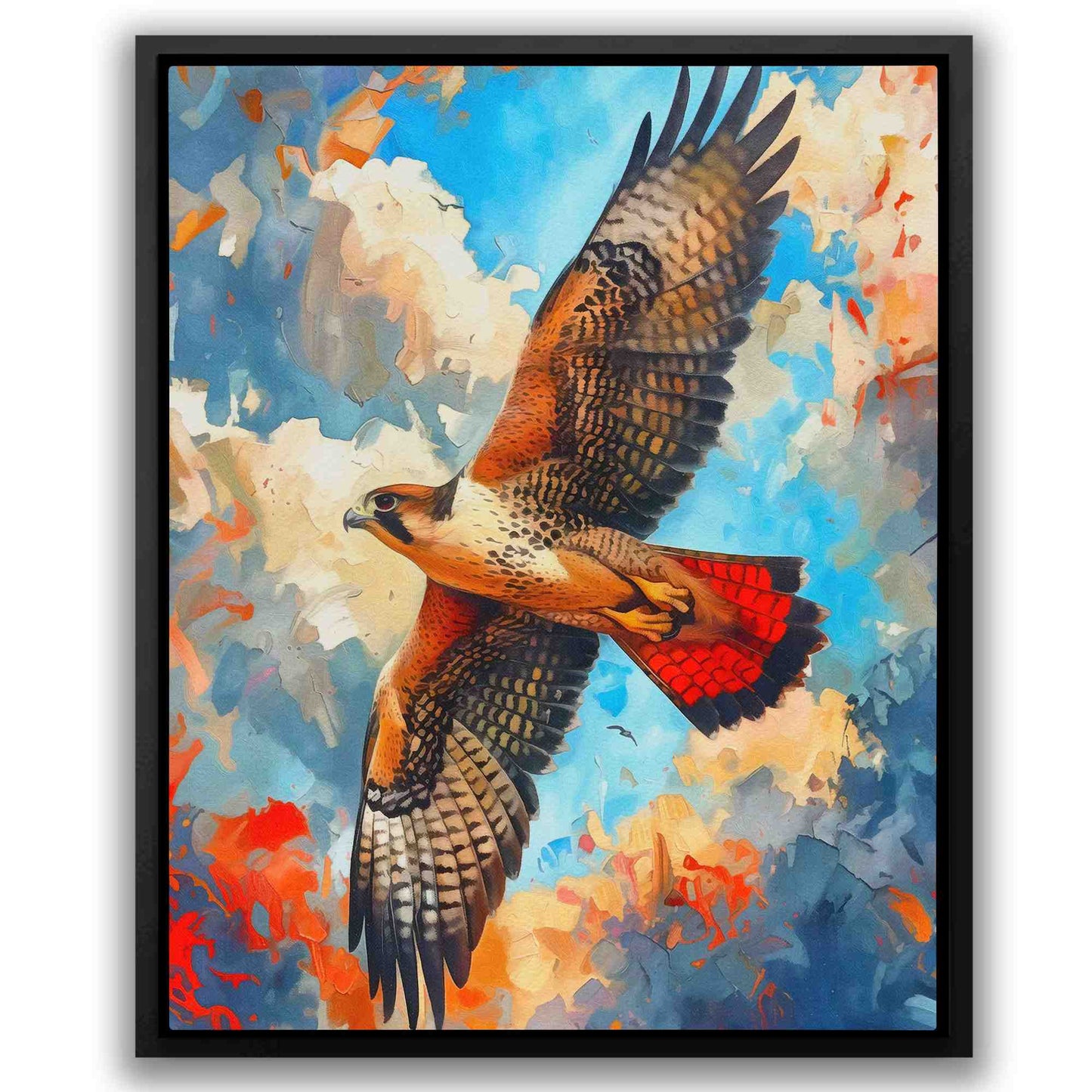 Soaring Red Hawk - Large Canvas Print