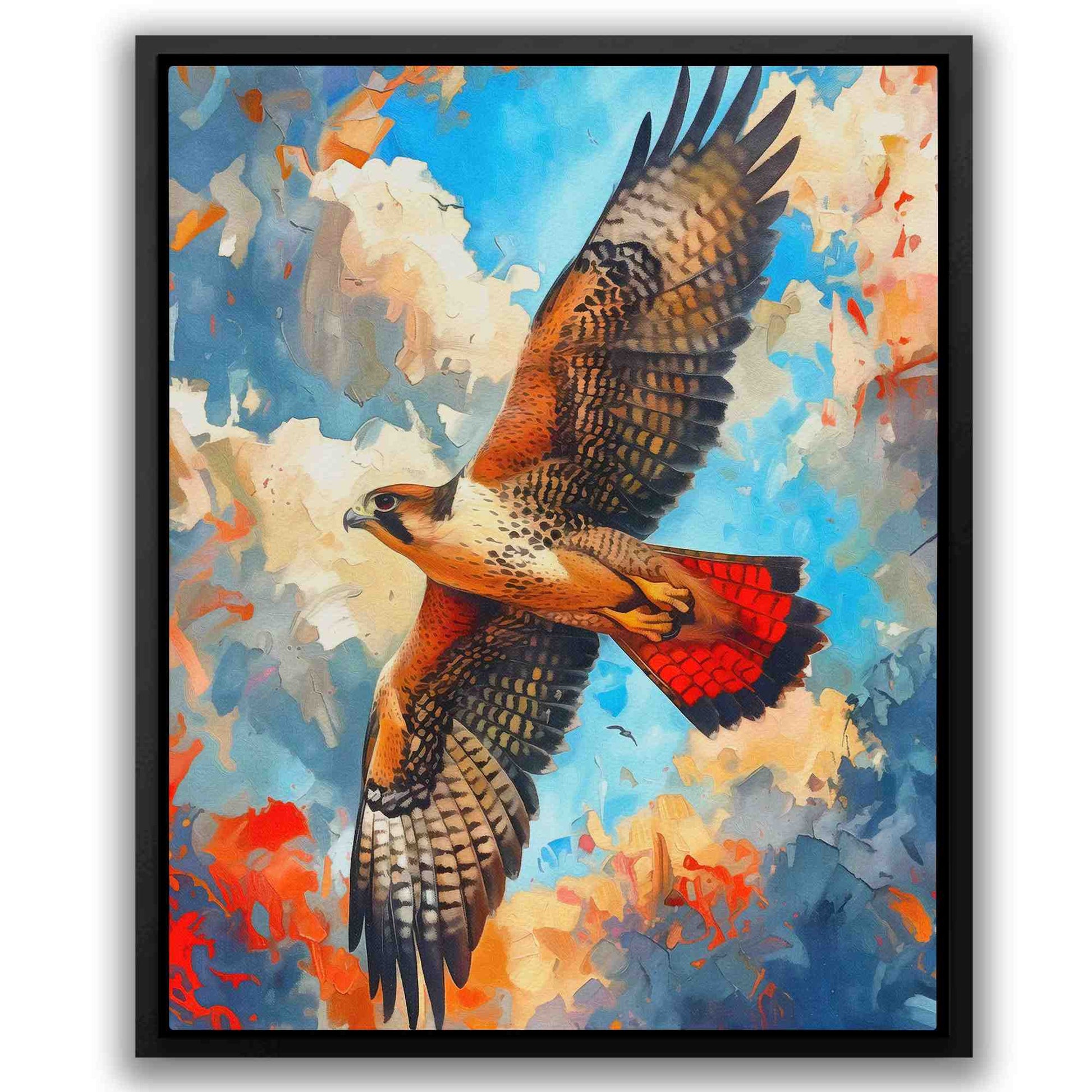 Soaring Red Hawk - Large Canvas Print