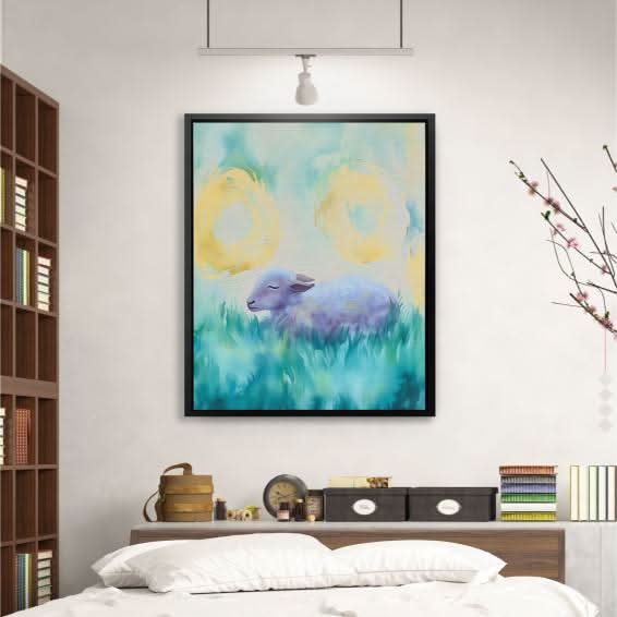 Soft Grass Slumber - Baby Animal Art for Bedroom