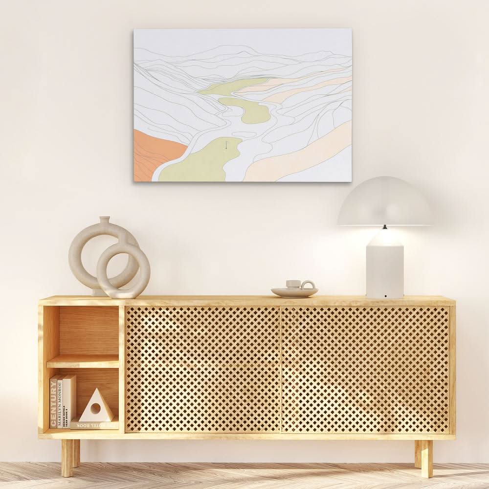 Soft Links - Minimalist Neutral Canvas Wall Art