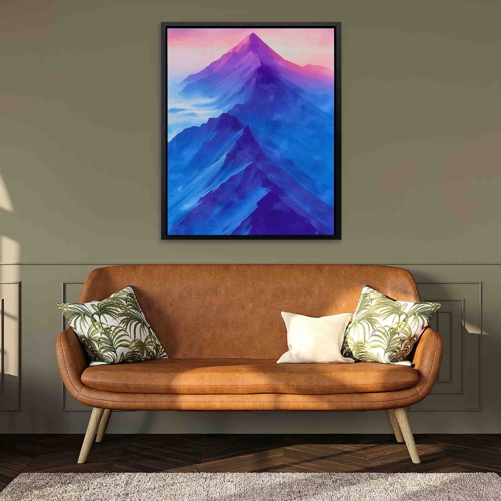 Soft Peaceful Mountains - Watercolor Wall Art Print