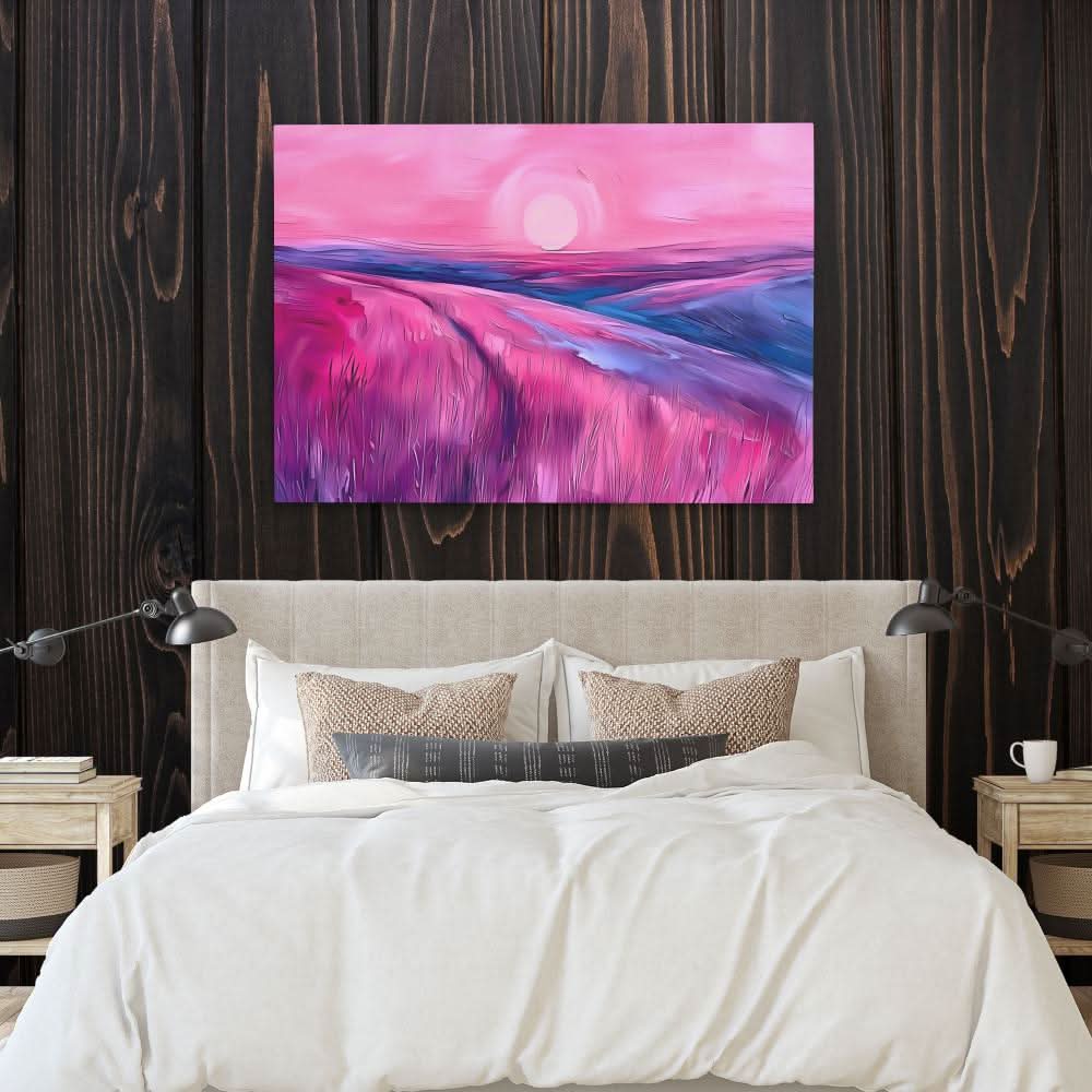 Soft Pink Hills - Abstract Pink Canvas Wall Art