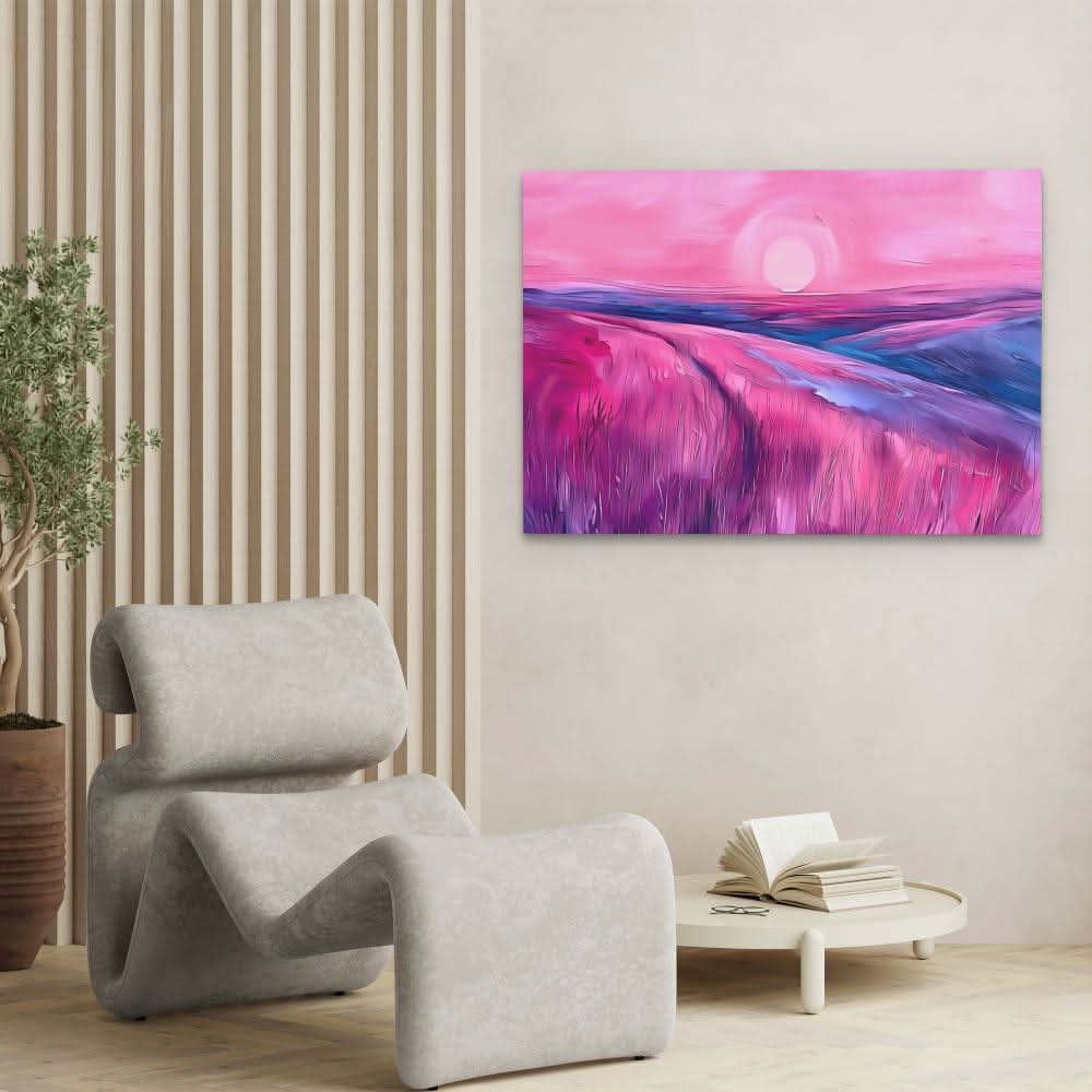 Soft Pink Hills - Pink Landscapes Canvas Print