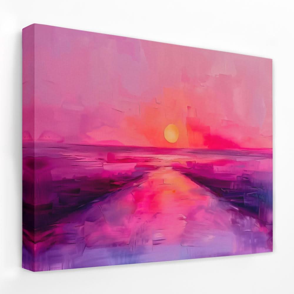 Soft Pink Sunset - Fuchsia Canvas Wall Art