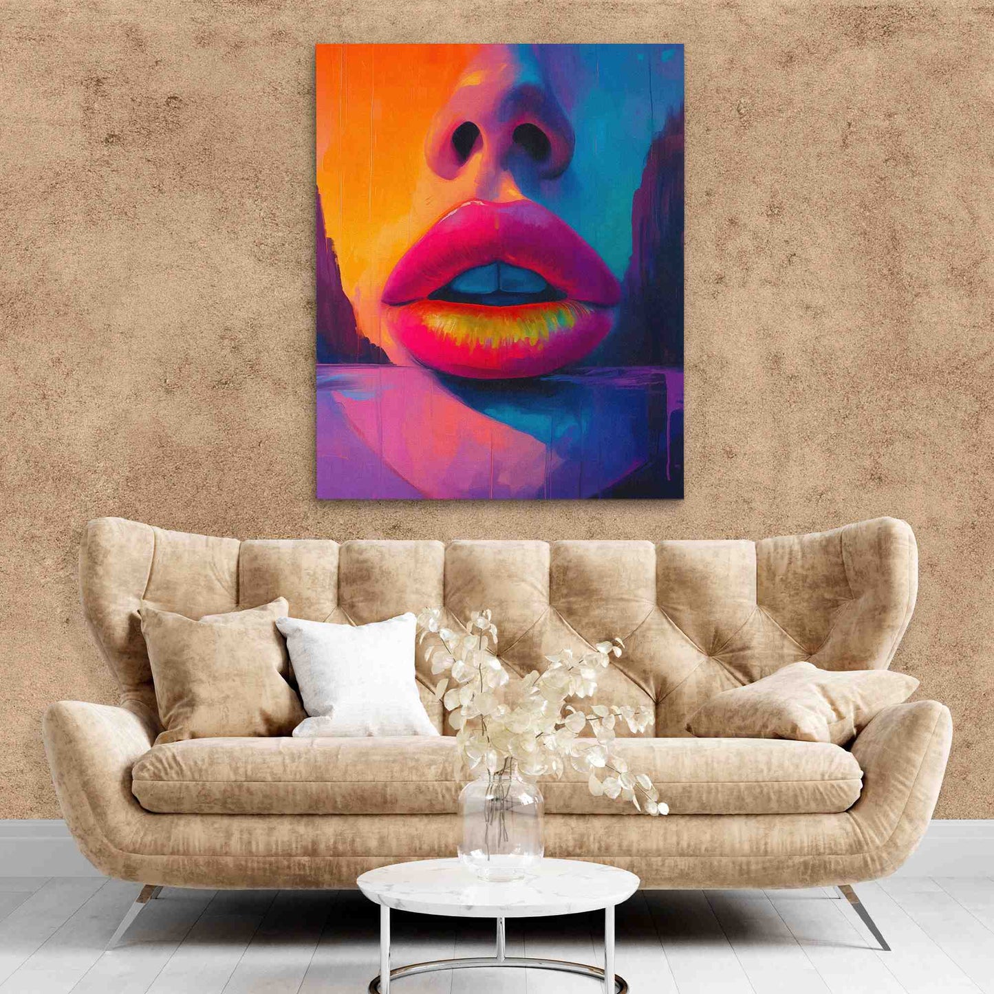 Soft Rose Lips - Luxury Wall Art