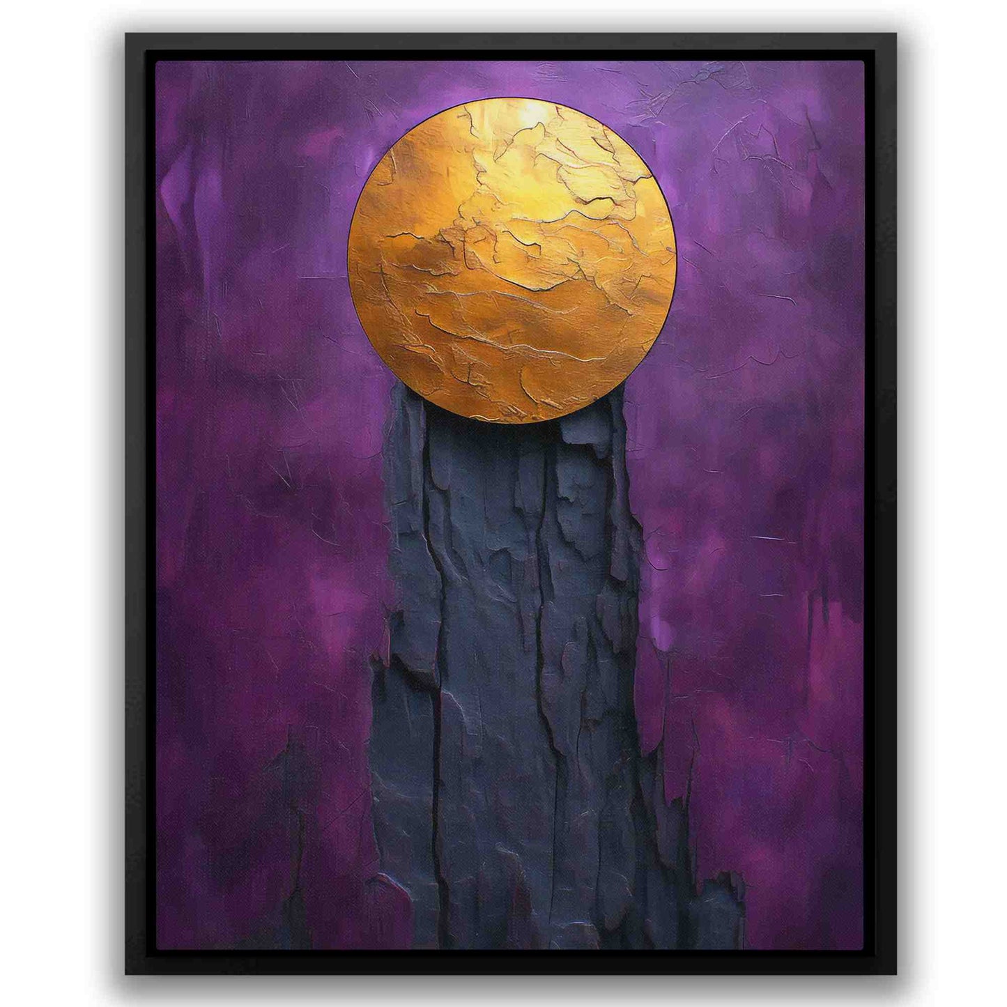 Solar Oasis - Abstract Black Canvas Wall Art