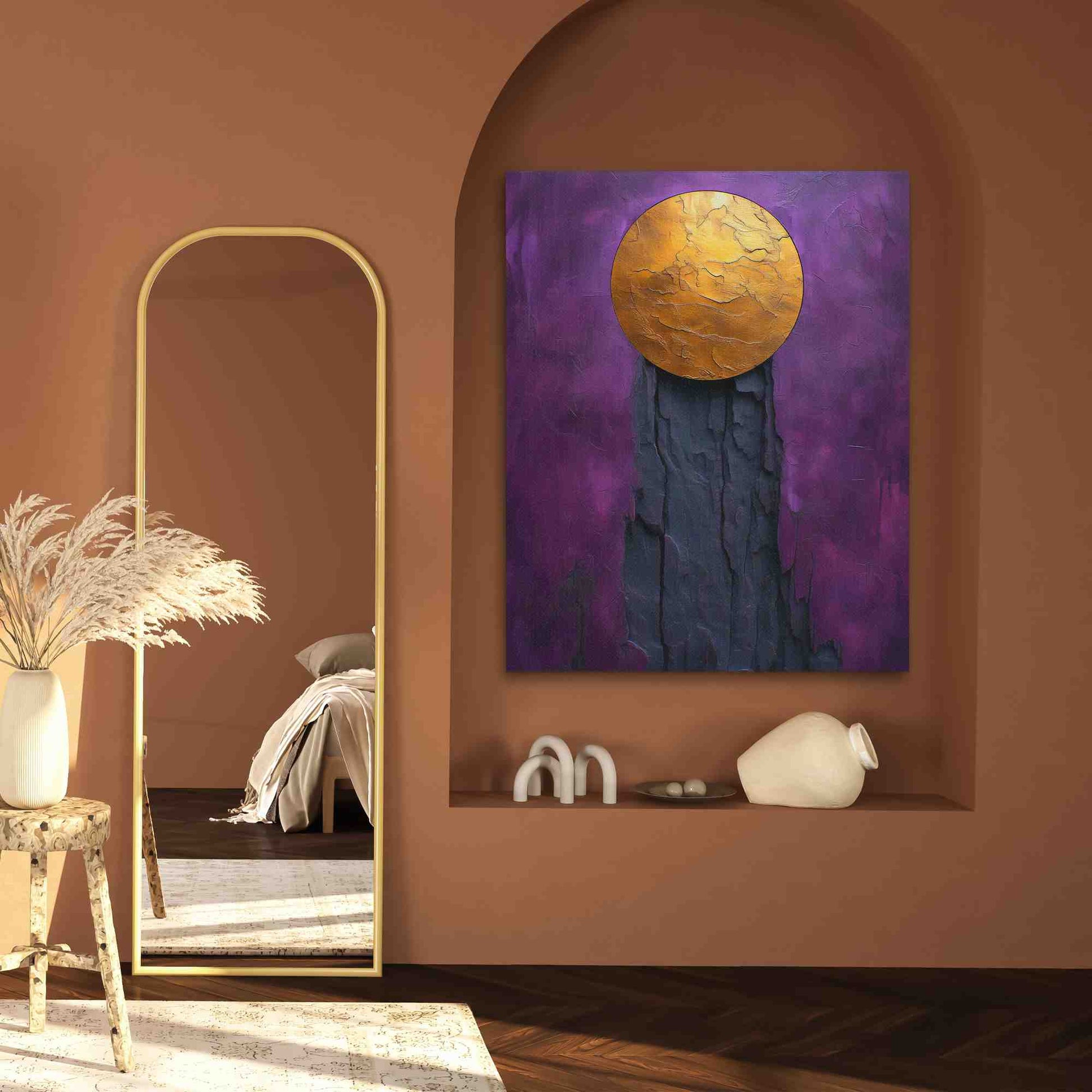Solar Oasis - Black Canvas Print