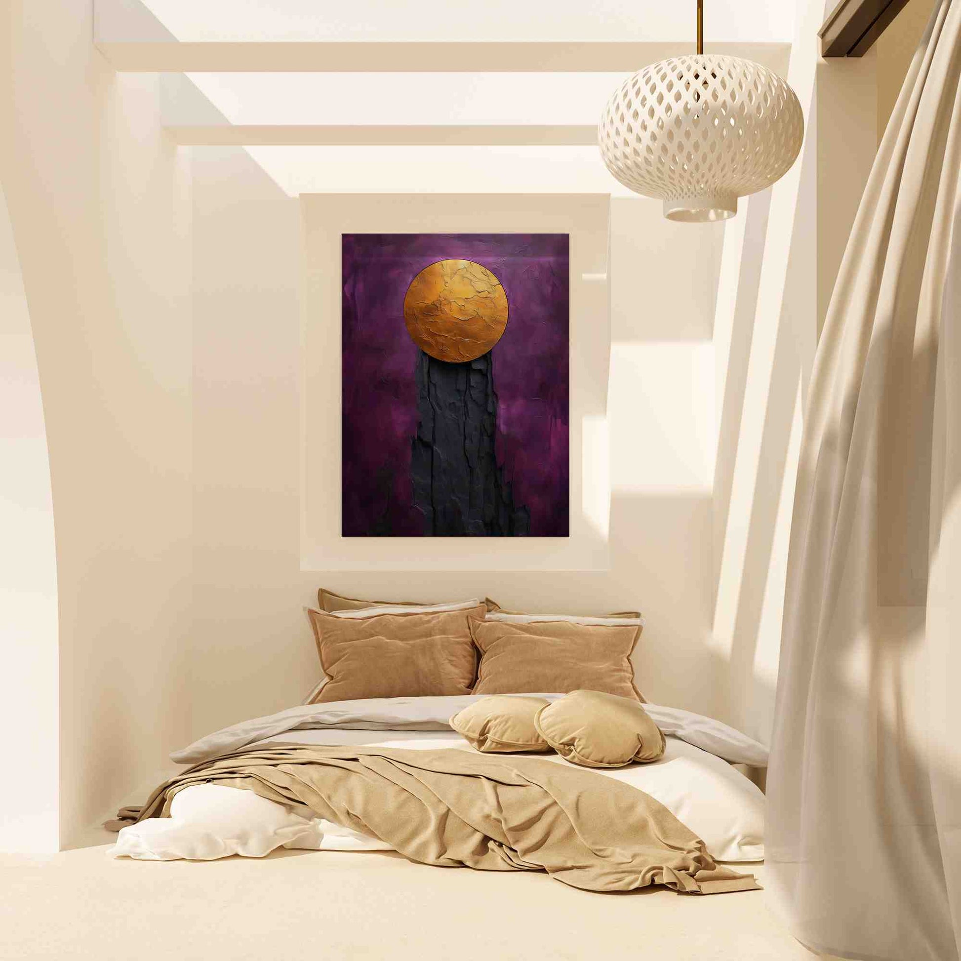 Solar Oasis - Abstract Wall Art in Black Frame