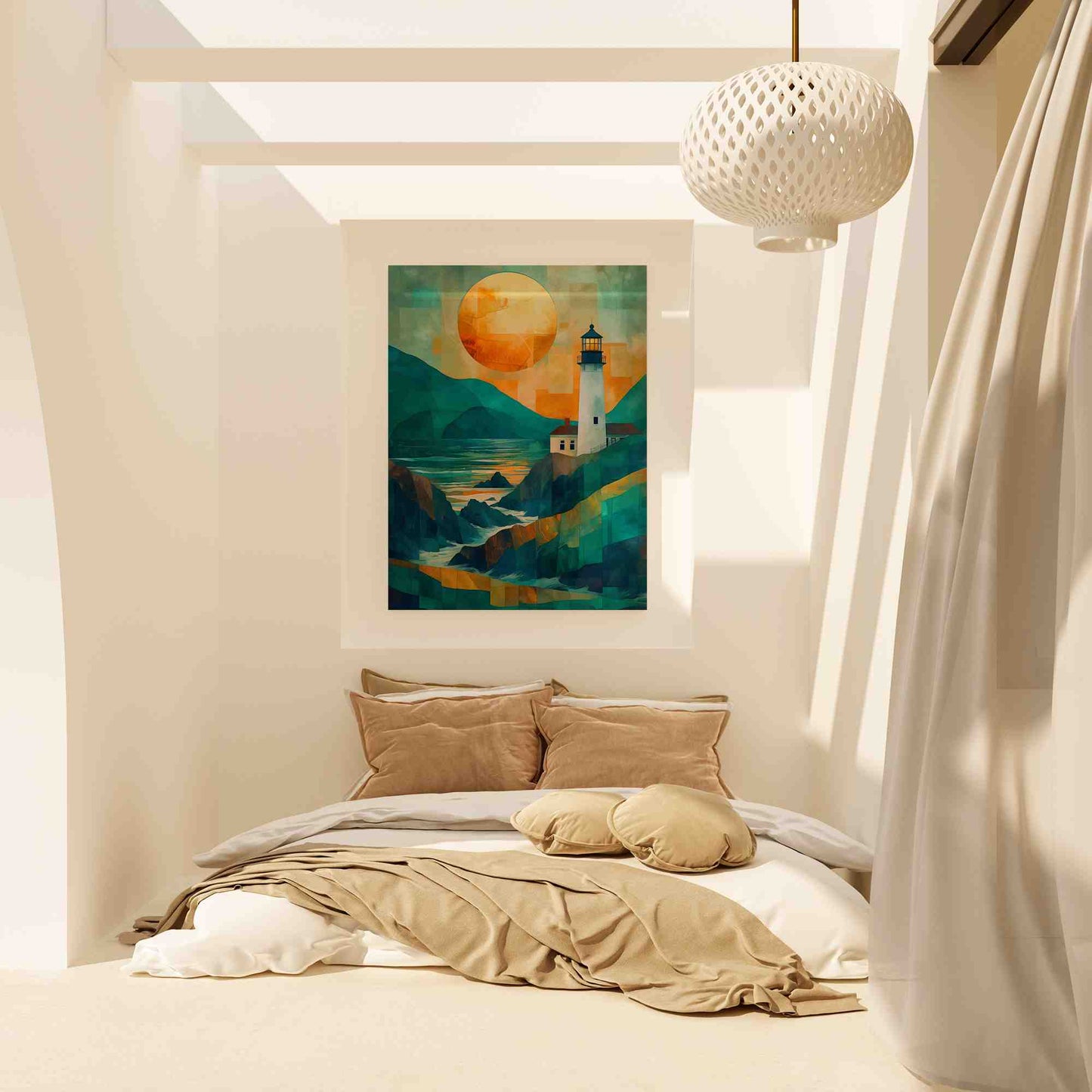 Solar Radiance - Teal Canvas Wall Art