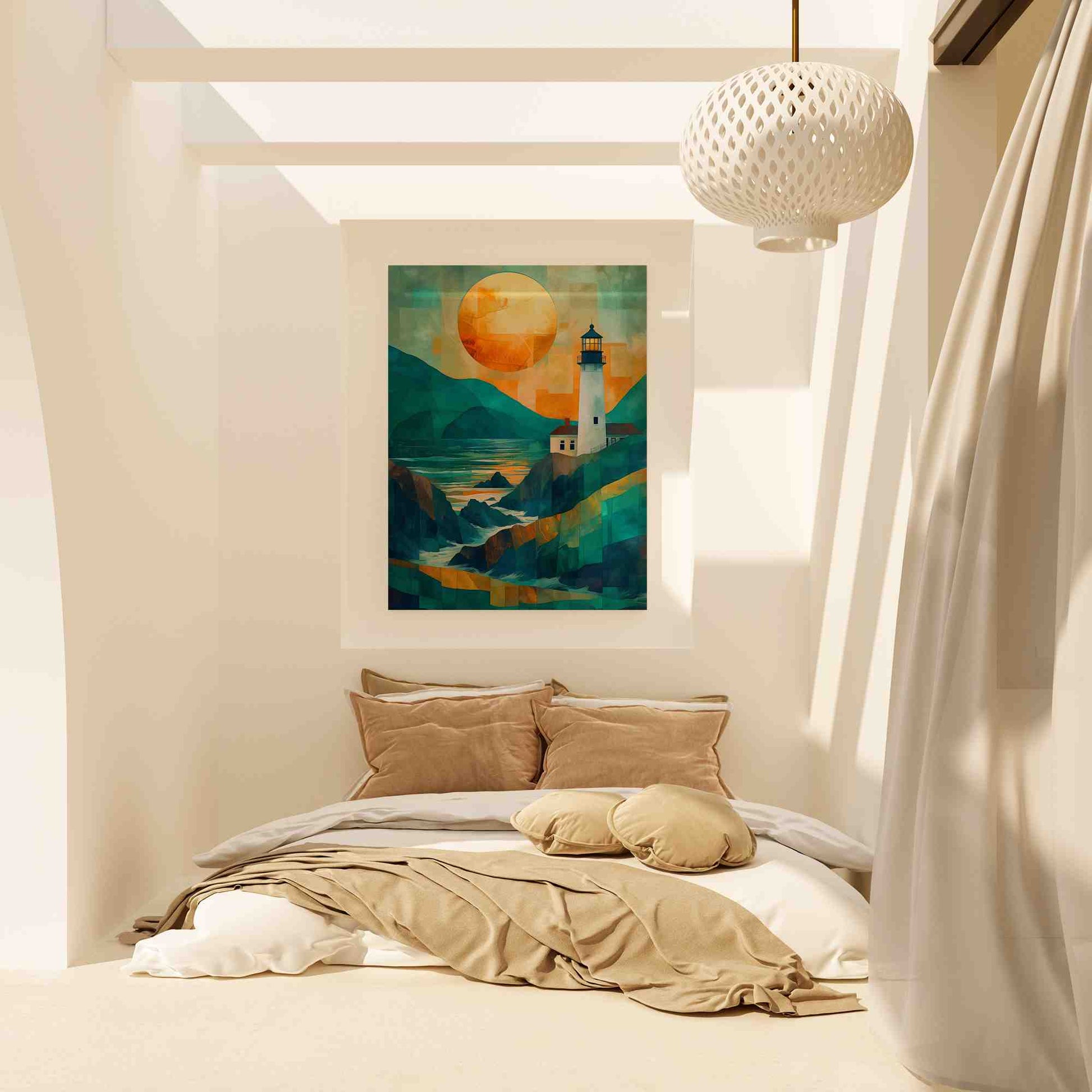 Solar Radiance - Teal Canvas Wall Art