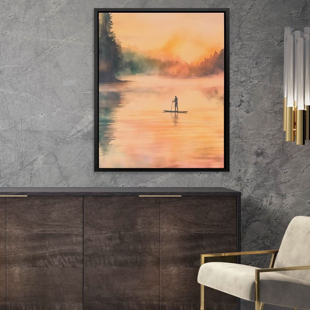 Solitary Reflection - Nature Wall Art in Black Frame