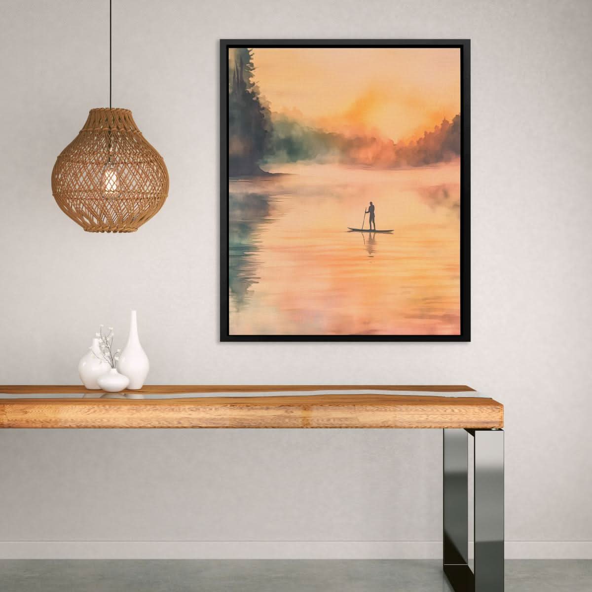 Solitary Reflection - Beige Nature Canvas Print