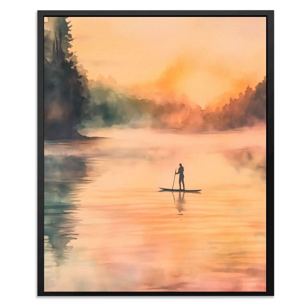 Solitary Reflection - Beige Canvas Wall Art