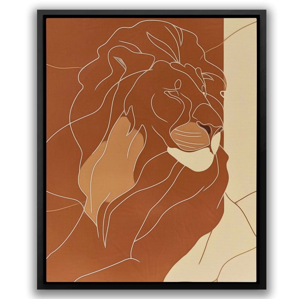 Somber Lion - Large Abstract Canvas Print