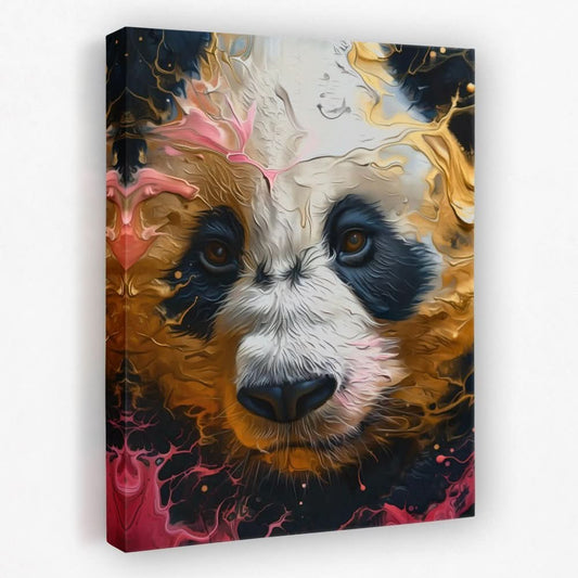 Somber Panda Bear - Animals Canvas Wall Art