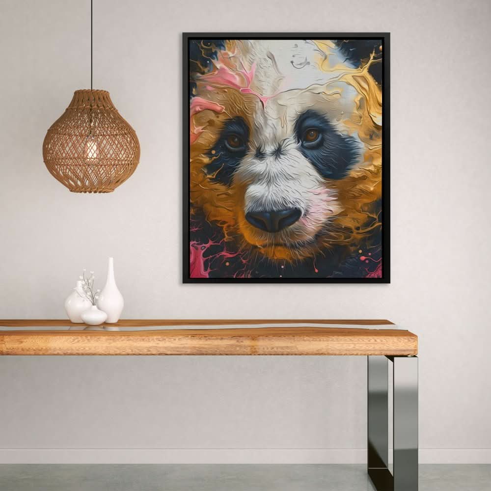 Somber Panda Bear - Large Abstract Canvas Print