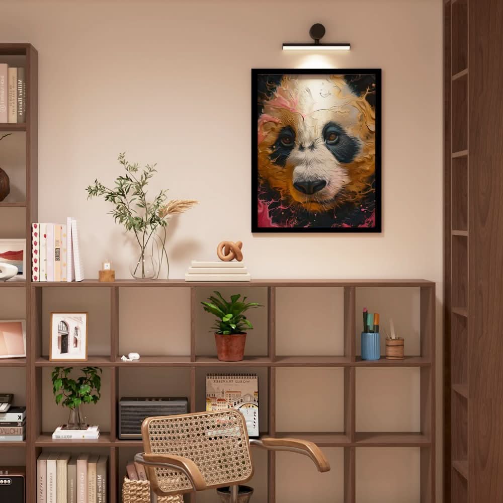 Somber Panda Bear - Black Nature Canvas Print