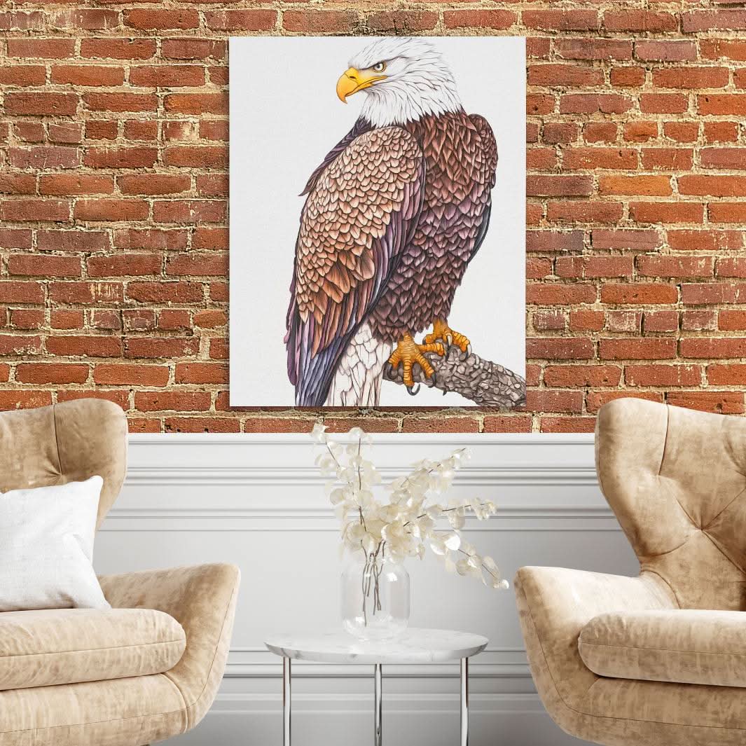 Sovereign Strength - Eagle Wall Art in Black Frame