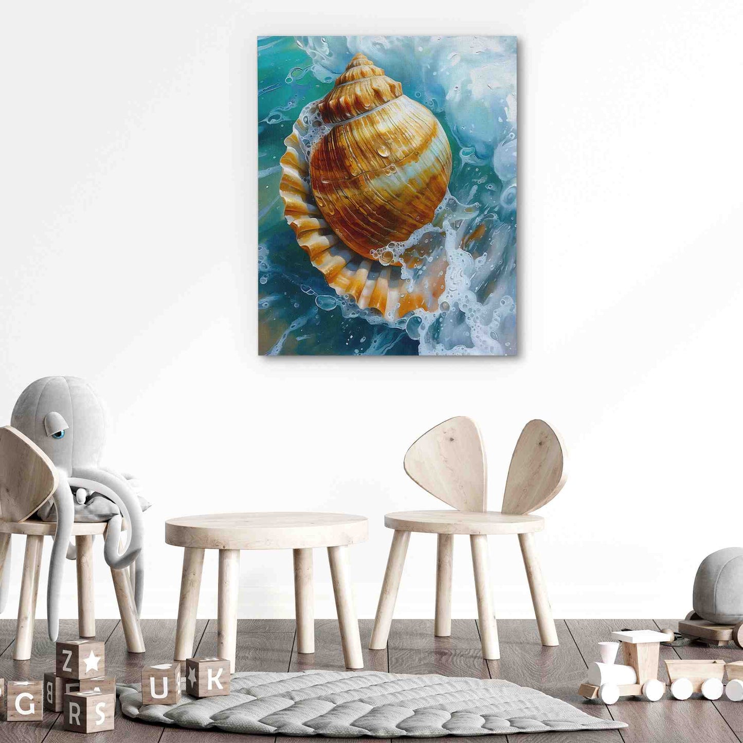 Sparkling Wave - Blue Canvas Wall Art