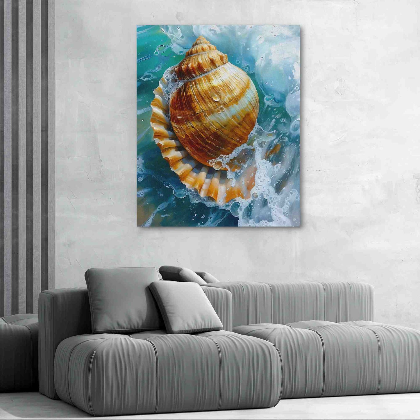 Sparkling Wave - Beach House Wall Art in Black Frame