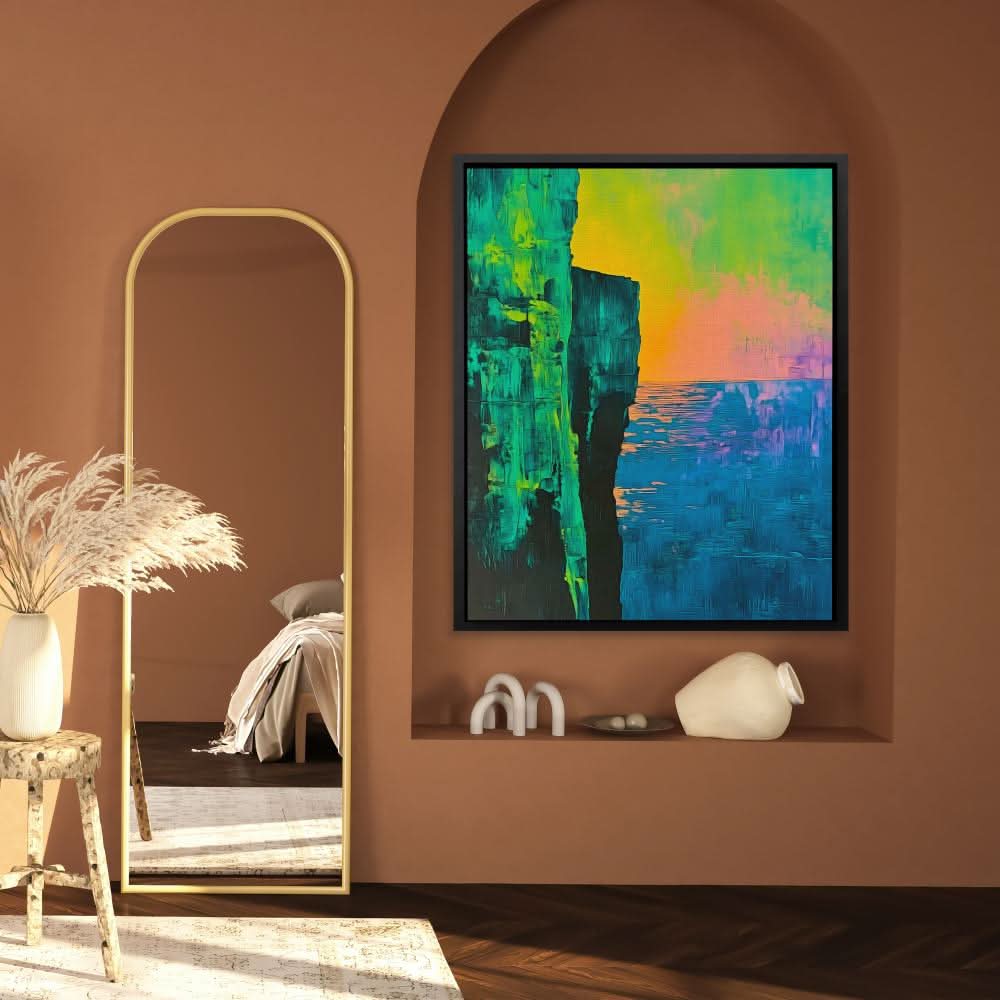 Spectrum Coast - Abstract Wall Art in Black Frame