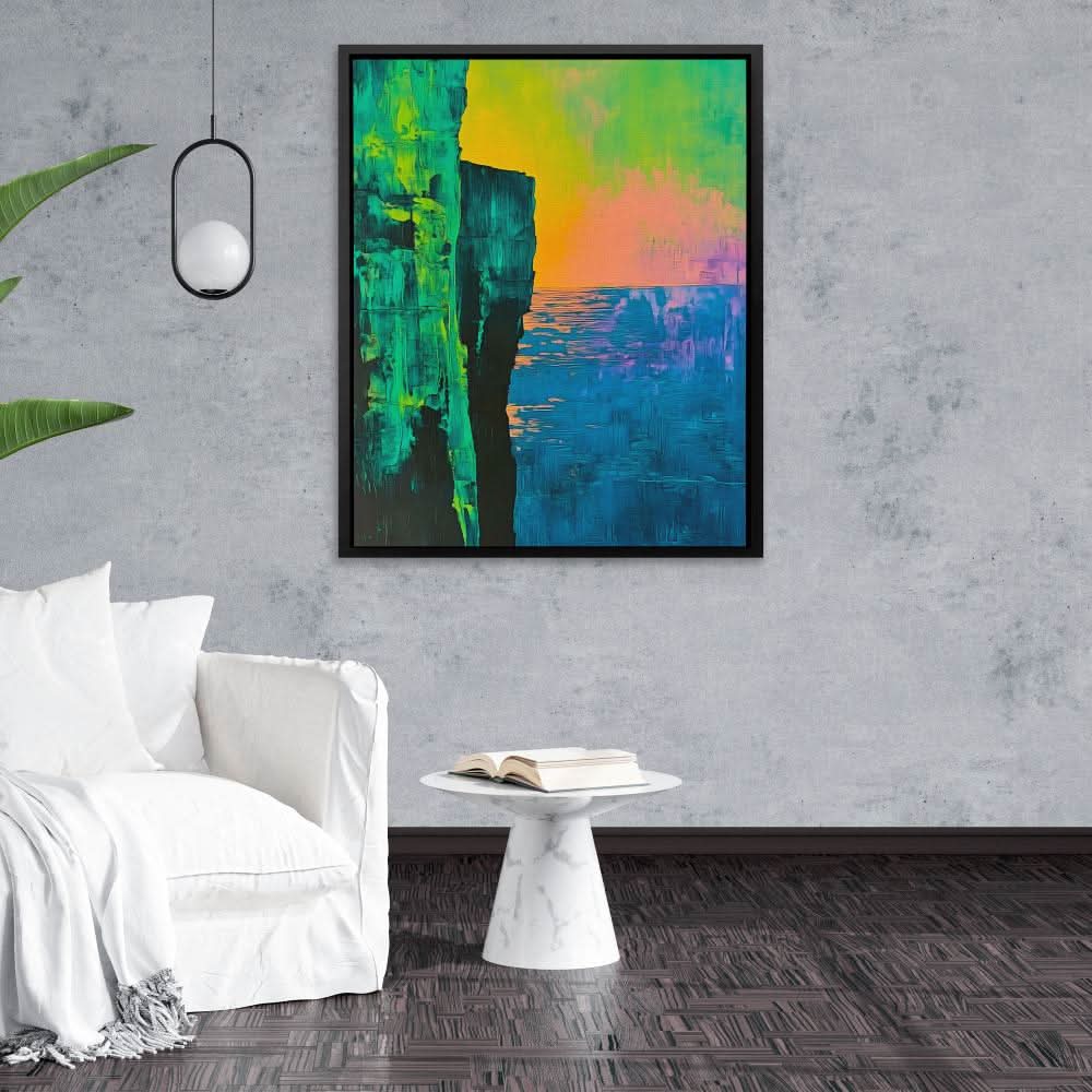 Spectrum Coast - Ocean Blues Wall Art in Black Frame