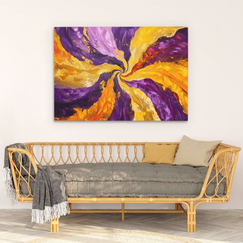 Spinning Gold - Abstract Colorful Canvas Wall Art