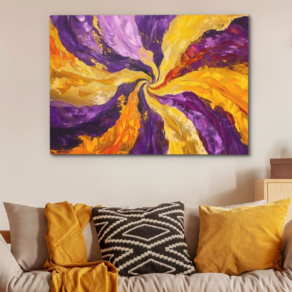 Spinning Gold - Purple and Gold Art for Creative Studio