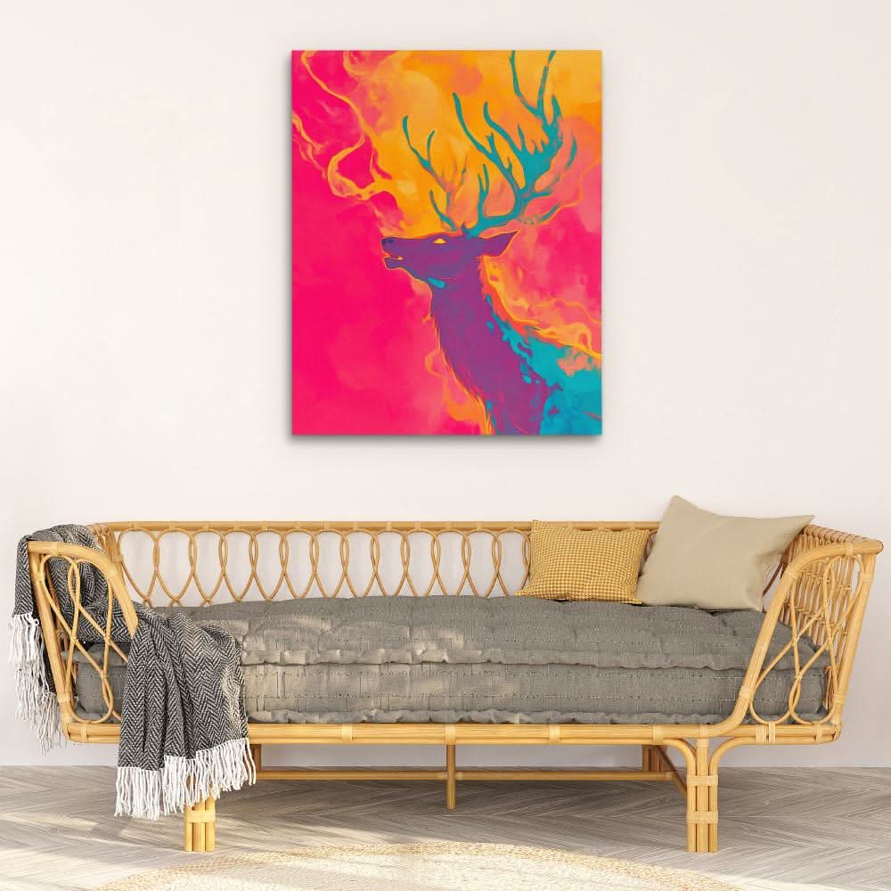 Spirit of the Inferno - Vibrant Wall Art in Black Frame