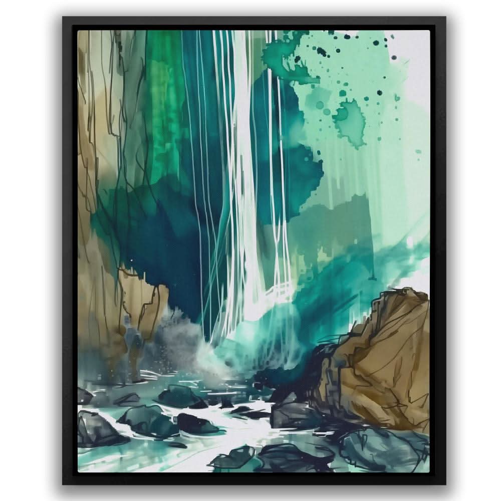 Splashing Waterfall - Nature Art for Bathroom