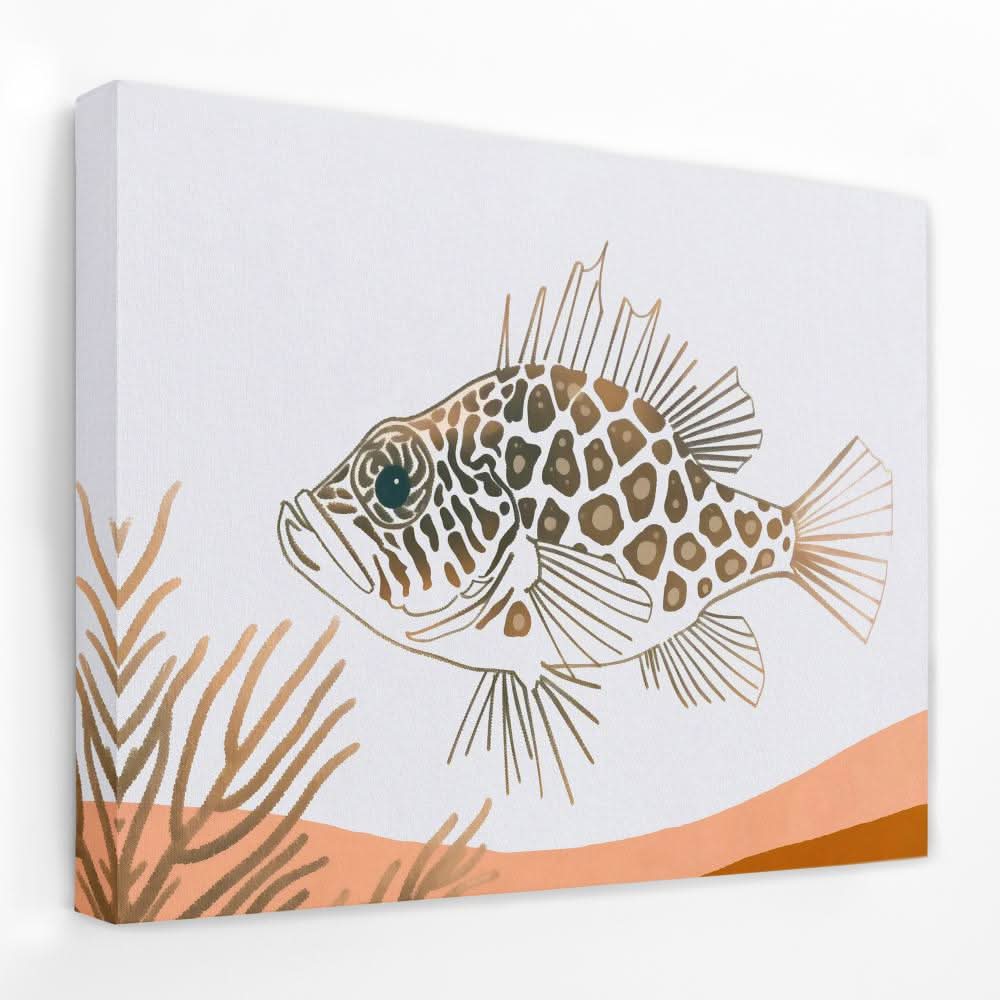 Spotted Rock Fish - Animals Canvas Wall Art