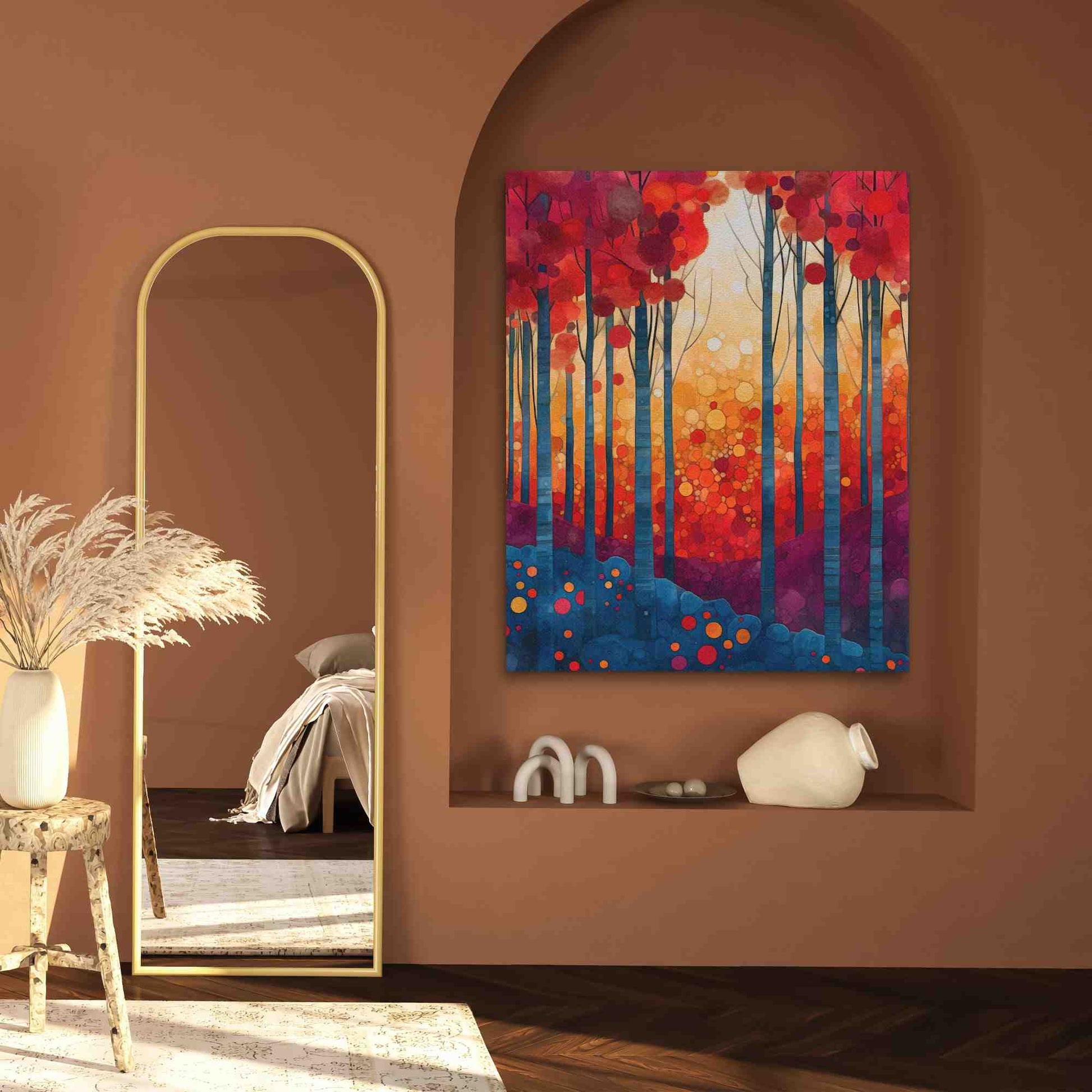 Spring Forest - Watercolor Wall Art in Black Frame