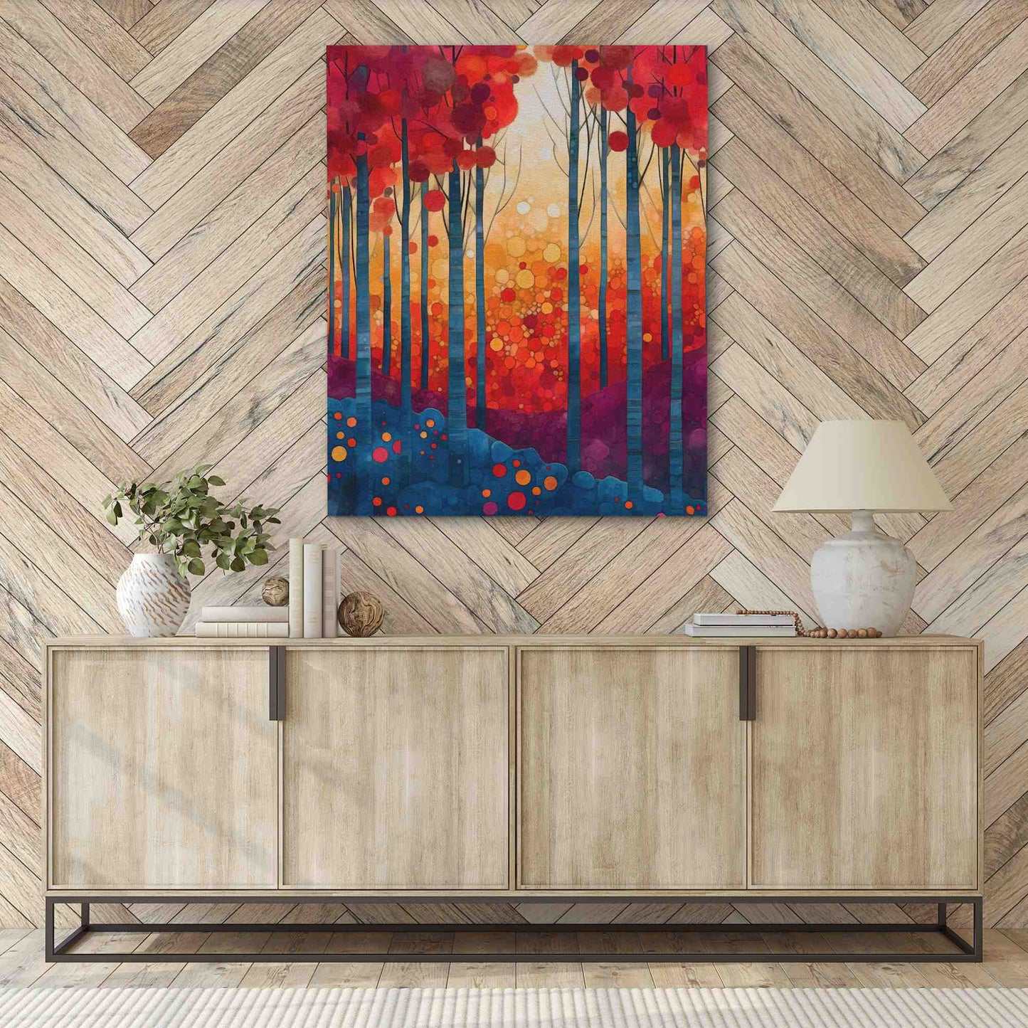 Spring Forest - Red Wall Art