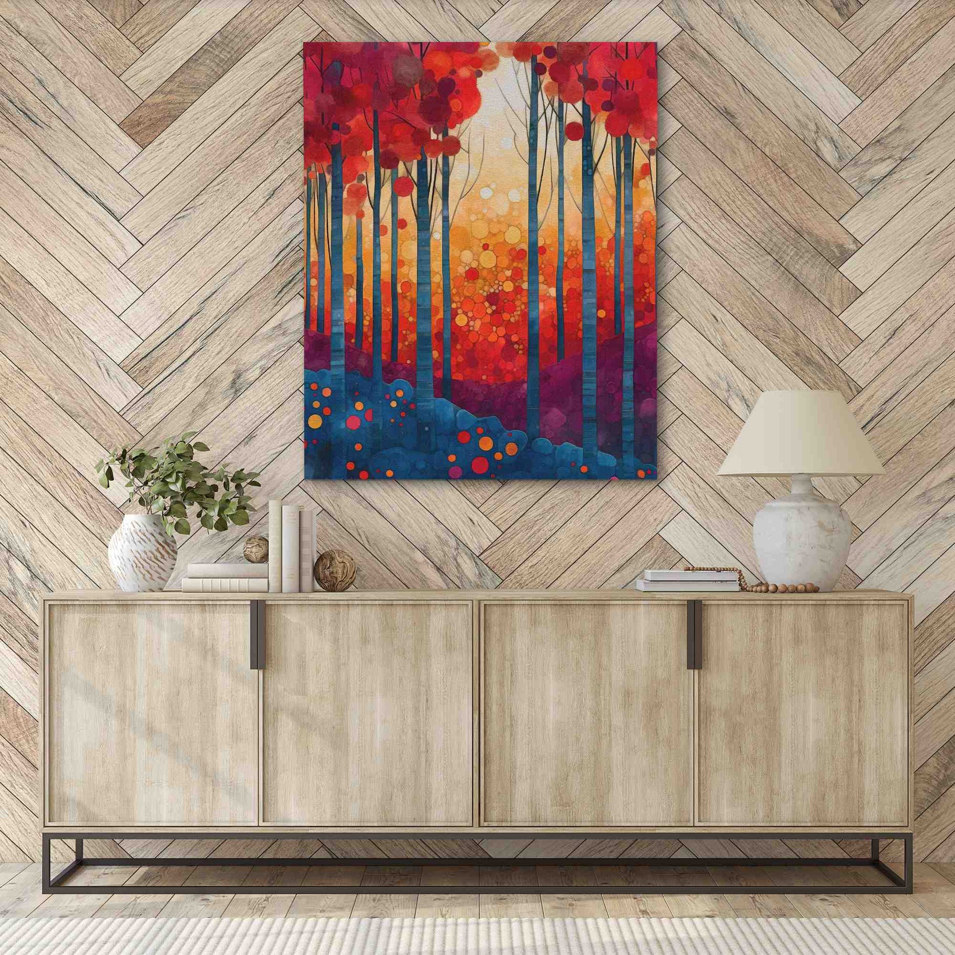 Spring Forest - Red Wall Art