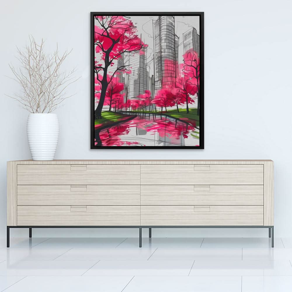 Spring Melodies - Abstract Pink Canvas Wall Art