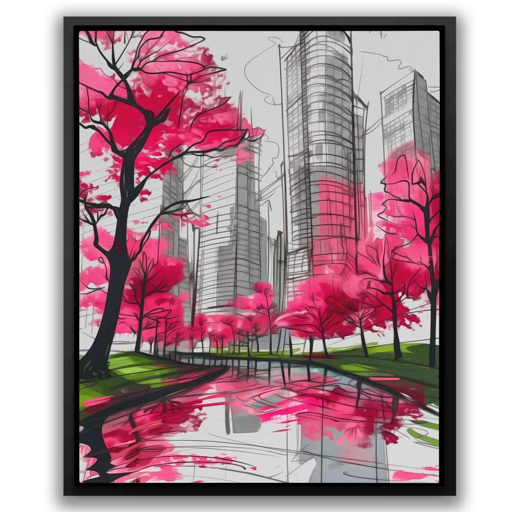 Spring Melodies - Pink City Canvas Print