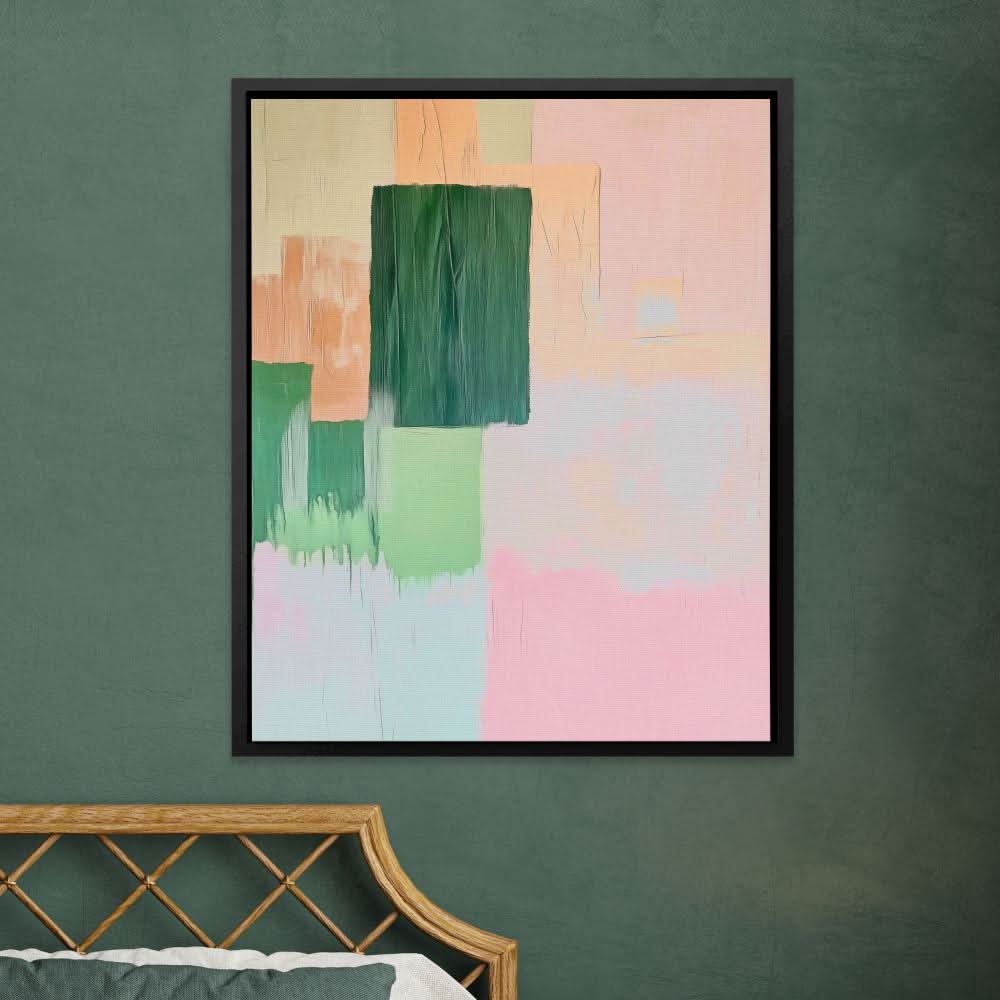 Spring Minimalism - Abstract Wall Art in Black Frame