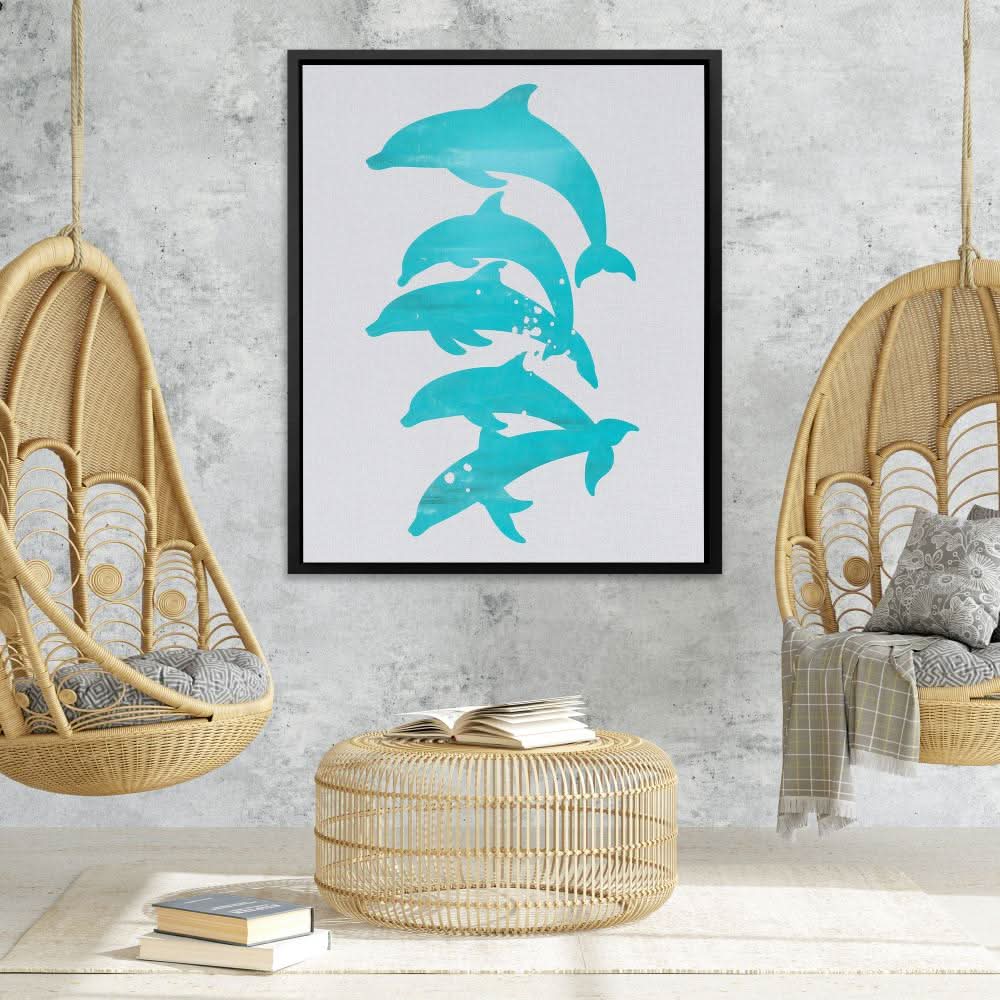 Stacked Dolphins - Wall Art Print