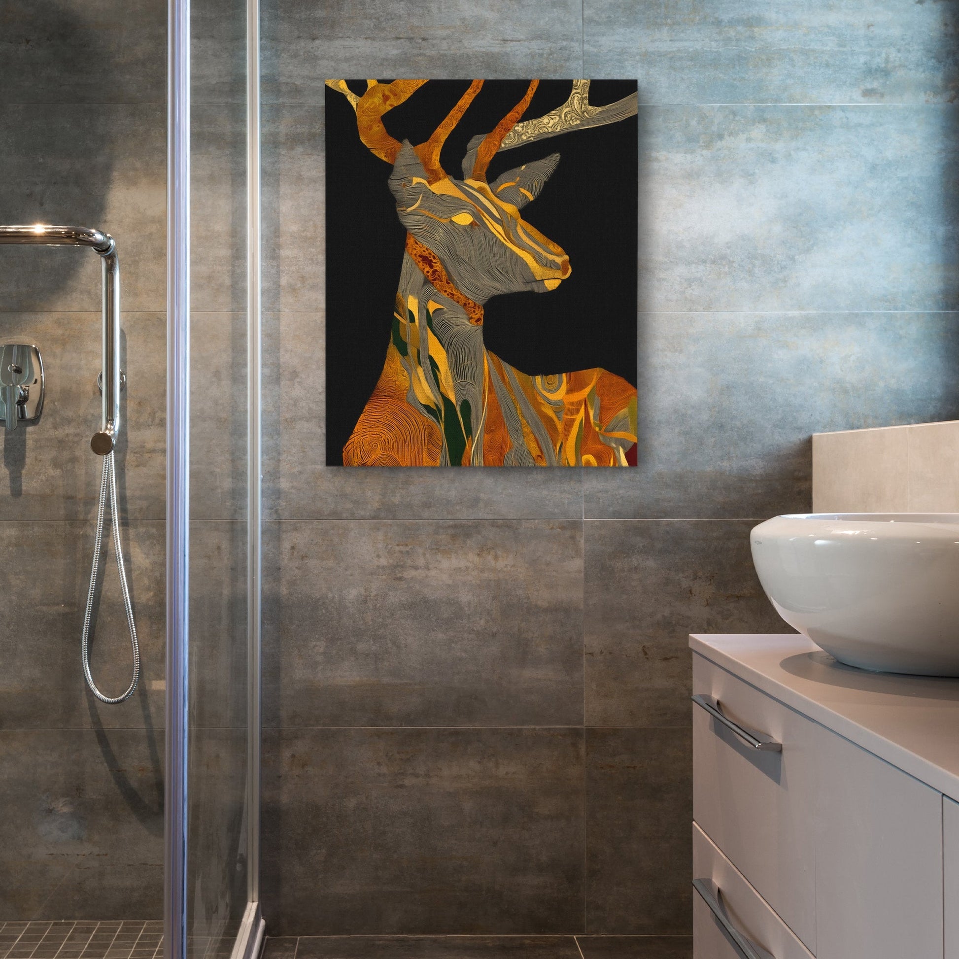 Stag Autumn Fire - Luxury Wall Art
