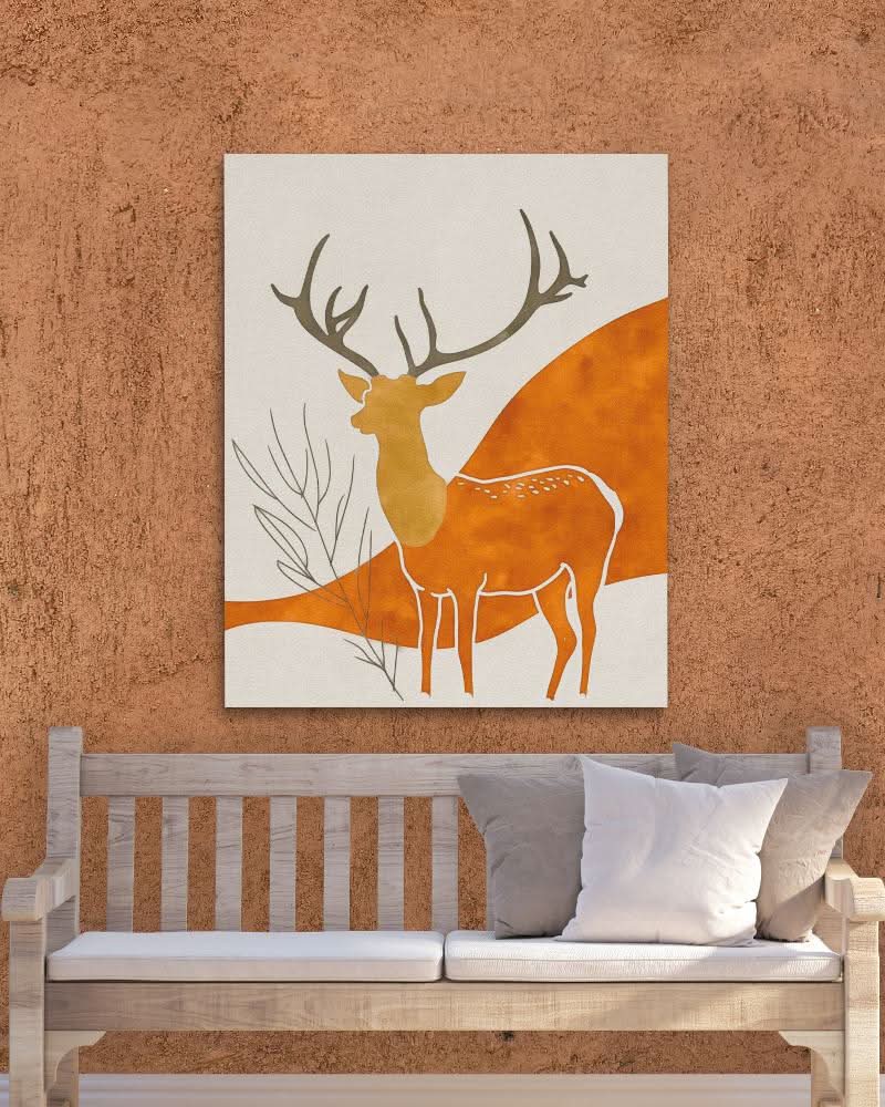 Stag’s Tranquility - Animals Art for Bedroom
