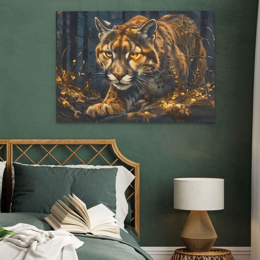 Stalking Lynx - Brown Big Cat Canvas Print
