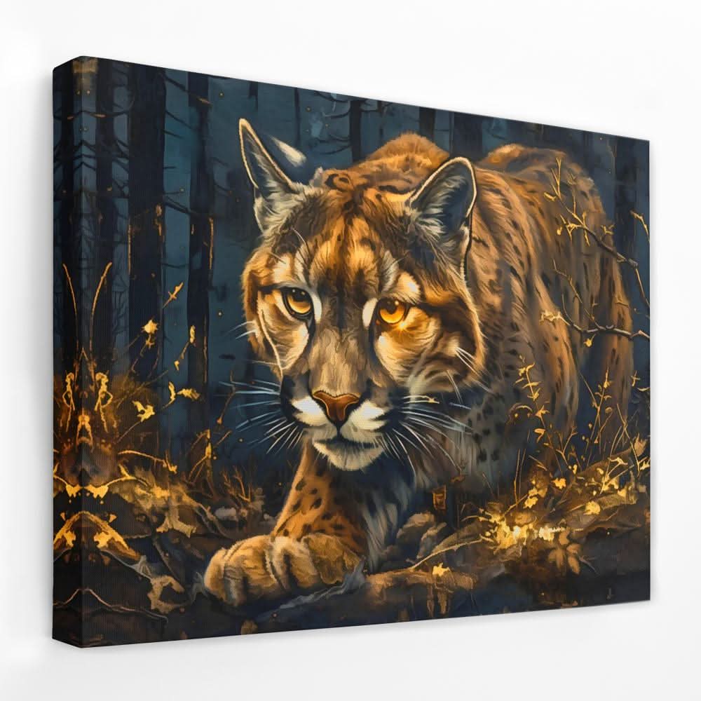Stalking Lynx - Animals Canvas Wall Art