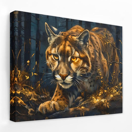 Stalking Lynx - Animals Canvas Wall Art