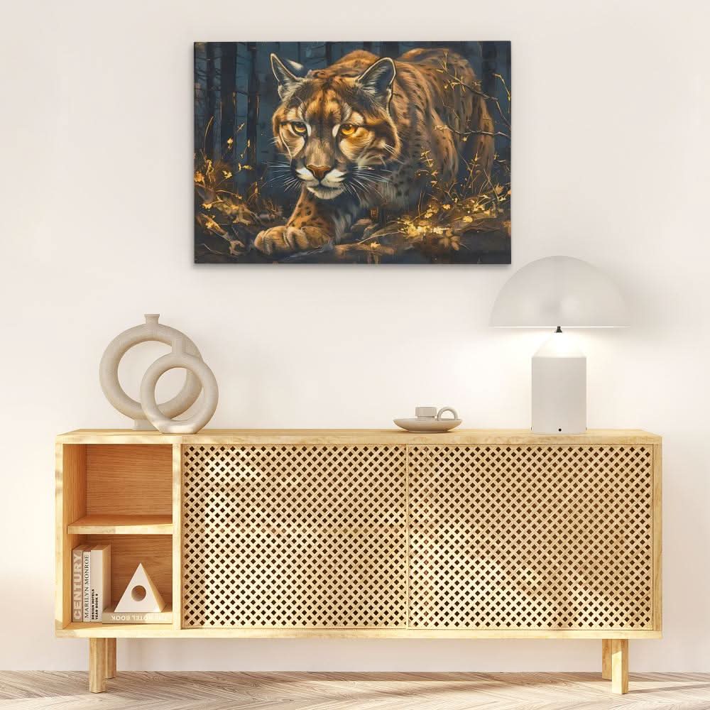 Stalking Lynx - Large Maximalist Canvas Print