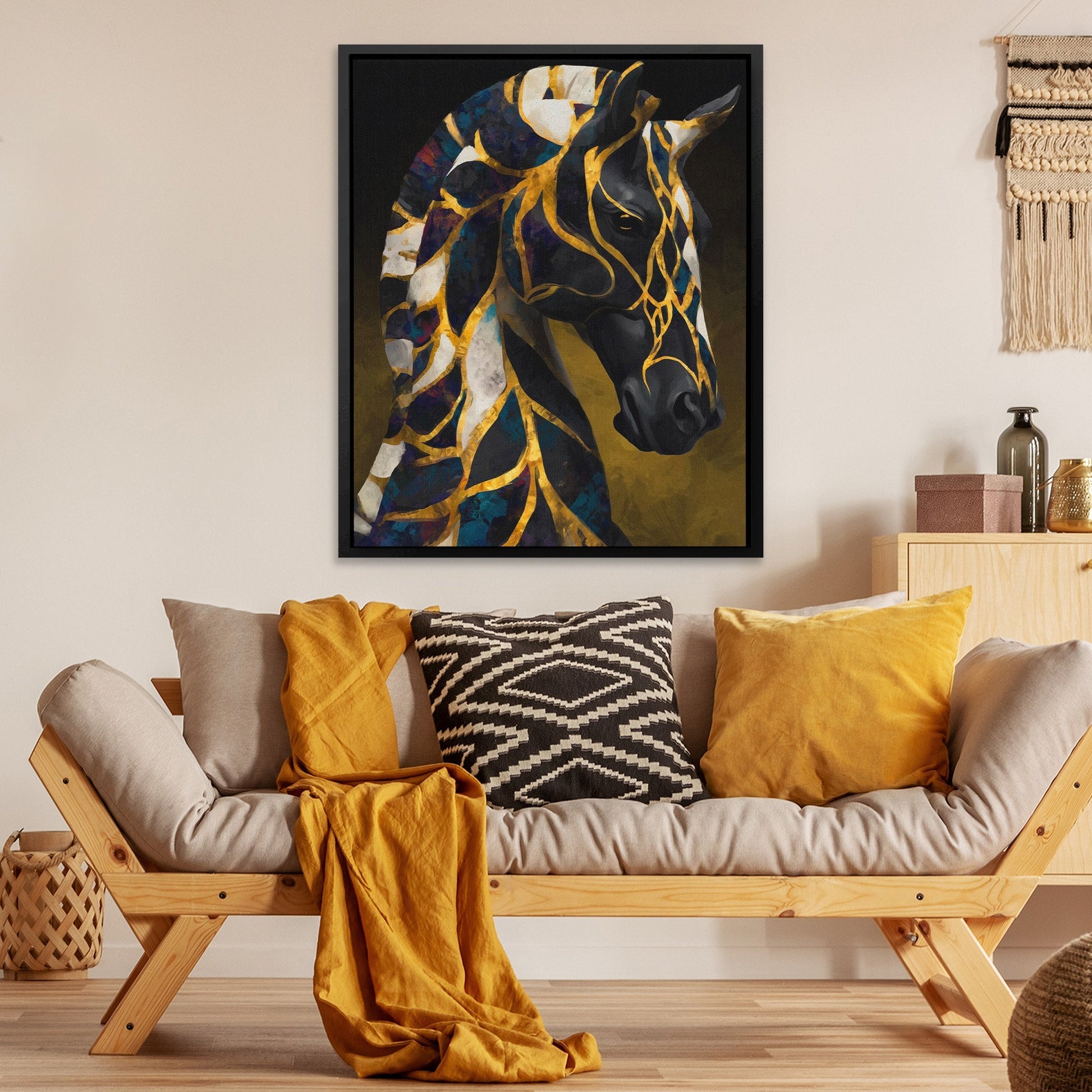 Stallion Midnight Fragments - Luxury Wall Art