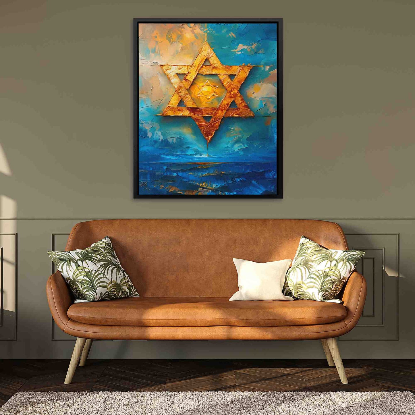 Star of David - Religion Wall Art in Black Frame